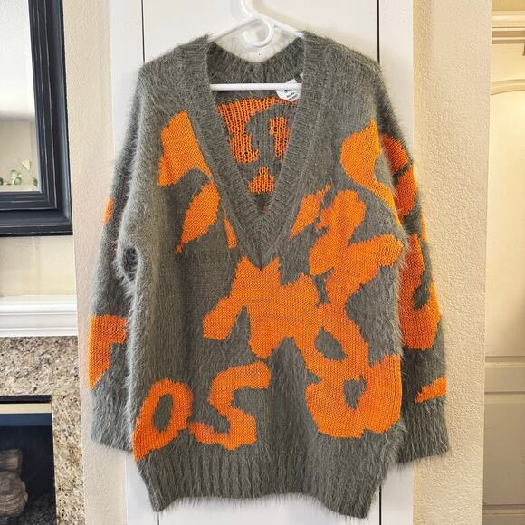 H&M Studio A/W 2021 Chunky-Knit Acrylic V-Neck Jumper Sweater Oversized Small - Picture 6 of 11